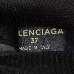 Pre Owned Balenciaga Black Knit Fabric Speed Trainer Sneakers Size 37
