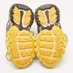مملوكة مسبقًا Balenciaga Yellow/Grey Leather and Mesh Track Sneakers Size 37