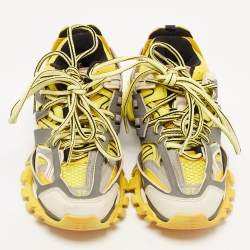 مملوكة مسبقًا Balenciaga Yellow/Grey Leather and Mesh Track Sneakers Size 37
