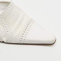 Pre Owned Balenciaga White Leather Mule Sandals Size 38