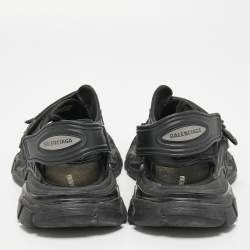 Pre Owned Balenciaga Black Leather Track Sandals Size 37