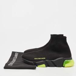 Pre Owned Balenciaga Black Knit Speed Trainer High Top Sneakers Size 37