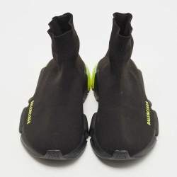 Pre Owned Balenciaga Black Knit Speed Trainer High Top Sneakers Size 37