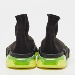 Pre Owned Balenciaga Black Knit Speed Trainer High Top Sneakers Size 37