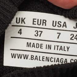 Pre Owned Balenciaga Black Knit Speed Trainer High Top Sneakers Size 37