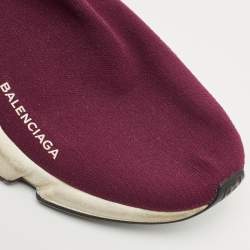 Balenciaga Purple Knit Fabric Speed Trainer Sneakers Size 41
