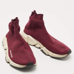 Balenciaga Purple Knit Fabric Speed Trainer Sneakers Size 41