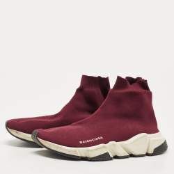 Balenciaga Purple Knit Fabric Speed Trainer Sneakers Size 41