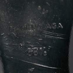 Pre Owned Balenciaga Purple Leather Arena Studded Flat Slides Size 39.5