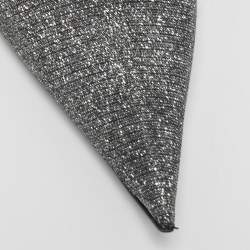 Pre Owned Balenciaga Silver/Black Lurex Fabric Square Knife Pumps Size 38