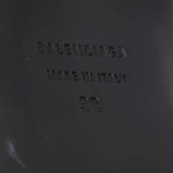 Pre Owned Balenciaga Silver/Black Lurex Fabric Square Knife Pumps Size 38