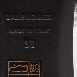 Pre Owned Balenciaga Black Fur Slide Flats Size 38 