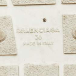 Pre Owned Balenciaga Blue/White Patent,Mesh and Leather Race Runner Sneakers Size 36