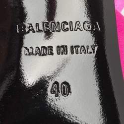 Pre Owned Balenciaga Magenta Satin Knife Bow Slingback Pumps Size 40