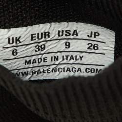 Pre Owned Balenciaga Black/Pink Logo Print Knit Fabric Speed Trainer Sneakers Size 39