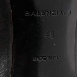 Balenciaga Black/Pink Lasercuts Leather Glove  Sandals Size 40