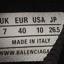 Pre Owned Balenciaga Black Knit Fabric Speed Trainer High Top Sneakers Size 40