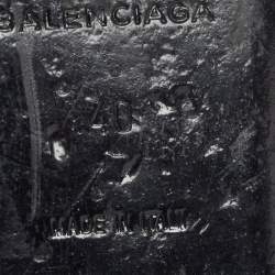 Pre Owned Balenciaga Burgundy Leather Arena Ankle Strap Flats Size 40