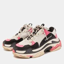 Pre Owned Balenciaga Multicolor Leather and Mesh Triple S Sneakers 39