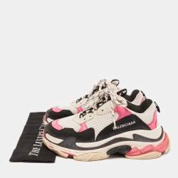 Pre Owned Balenciaga Multicolor Leather and Mesh Triple S Sneakers 39