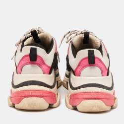 Pre Owned Balenciaga Multicolor Leather and Mesh Triple S Sneakers 39