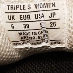 Pre Owned Balenciaga Multicolor Leather and Mesh Triple S Sneakers 39