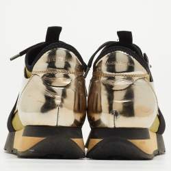 Balenciaga Tricolor Foil Leather and Mesh Race Runner Low Top Sneakers Size 35