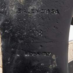 Pre Owned Balenciaga Beige Leather Arena Flat Slides Size 38