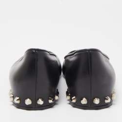 Pre Owned Balenciaga Black Leather Ballet Flats Size 39