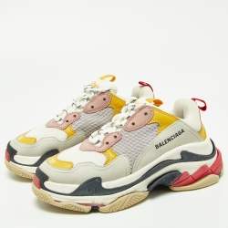 مملوكة مسبقًا Balenciaga Multicolor Leather and Mesh Triple S Sneakers Size 38