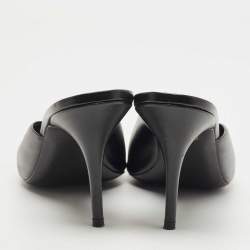 Pre Owned Balenciaga Black Leather Knife Pointed Toe Mules Size 39.5