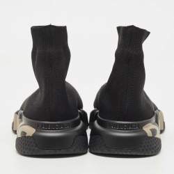 Balenciaga Black Knit Fabric Speed Trainer Sneakers Size 38