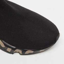 Balenciaga Black Knit Fabric Speed Trainer Sneakers Size 38