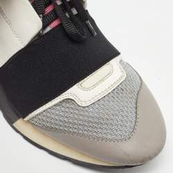 Balenciaga Multicolor Leather and Mesh Race Runner Sneakers Size 37