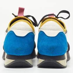Balenciaga Multicolor Leather and Mesh Race Runner Sneakers Size 37