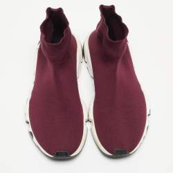 Balenciaga Purple Knit Speed Trainer High Top Sneakers Size 40