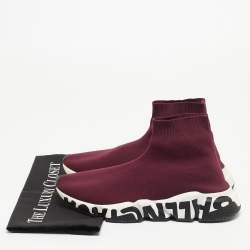 Balenciaga Purple Knit Speed Trainer High Top Sneakers Size 40