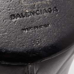 مملوكة مسبقًا Balenciaga Black Leather Wedge Open Toe Pumps Size 36.5