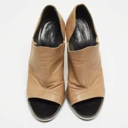 Balenciaga Beige Leather Glove Open Toe Pumps Size 39 