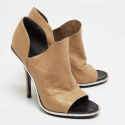 Balenciaga Beige Leather Glove Open Toe Pumps Size 39 