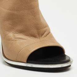 Balenciaga Beige Leather Glove Open Toe Pumps Size 39 