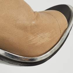 Balenciaga Beige Leather Glove Open Toe Pumps Size 39 