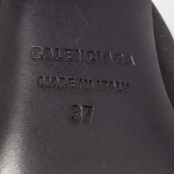 Pre Owned Balenciaga Black  Satin Knife Mules Size  37