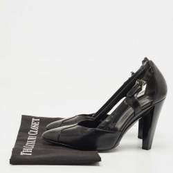 مملوكة مسبقًا Balenciaga Black Leather Cutout Pumps Size 38