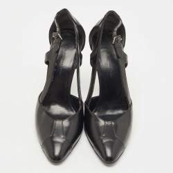 مملوكة مسبقًا Balenciaga Black Leather Cutout Pumps Size 38