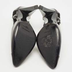 مملوكة مسبقًا Balenciaga Black Leather Cutout Pumps Size 38