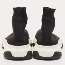 Pre Owned Balenciaga Black Knit Fabric Speed Trainer Sneakers Size 39