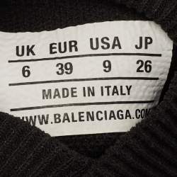 Pre Owned Balenciaga Black Knit Fabric Speed Trainer Sneakers Size 39