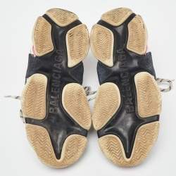 Pre Owned Balenciaga Multicolor Leather and Mesh Triple S Sneakers Size 37