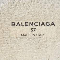 مملوكة مسبقًا Balenciaga Grey Knit Fabric Speed Trainer Sneakers Size 37